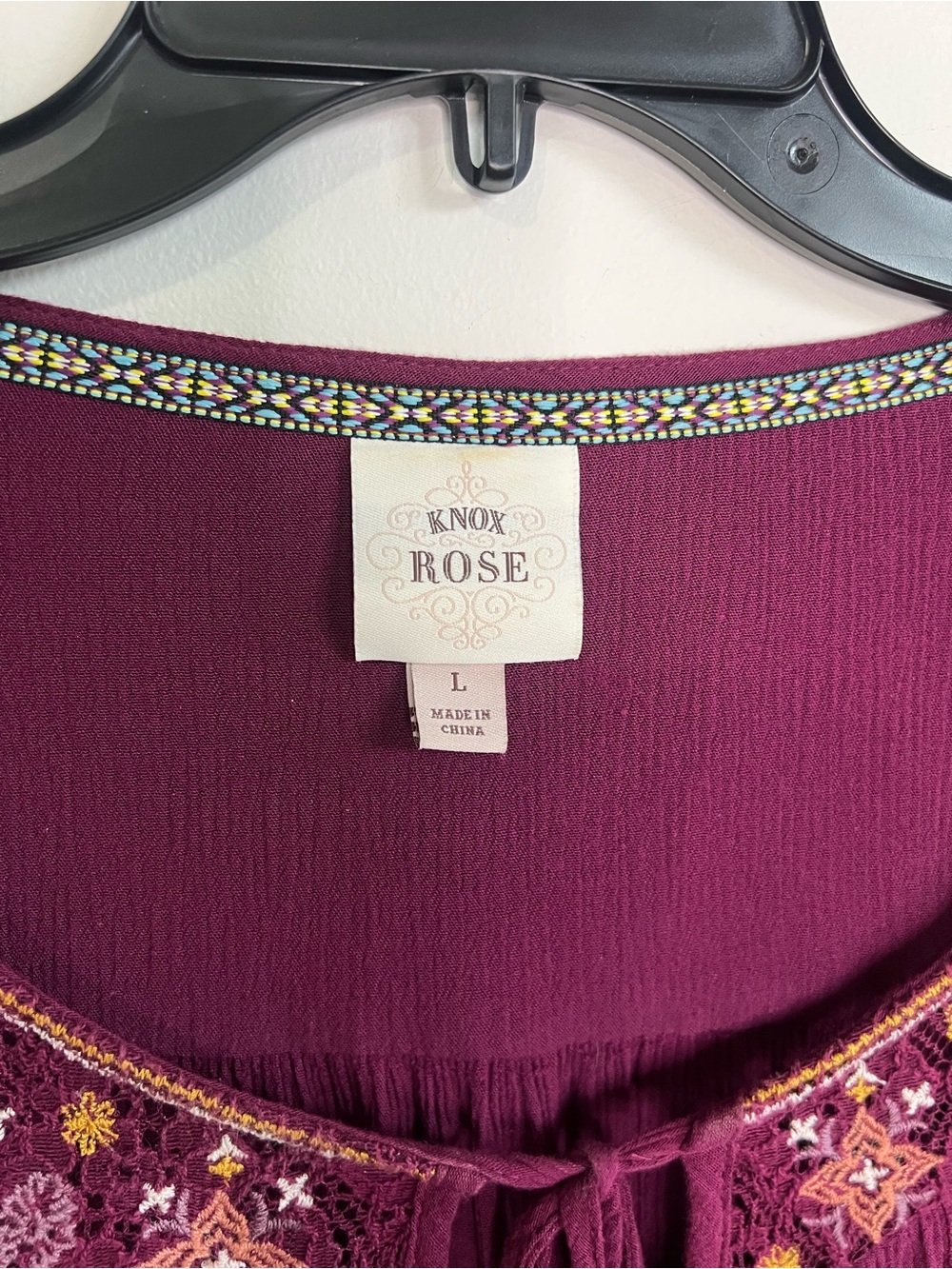 Knox Rose Plum Embroidered Peasant Dress - Picture 3 of 4